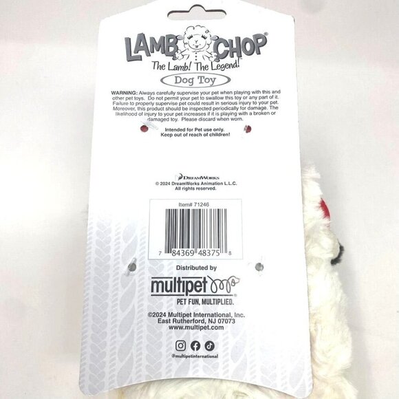 Multipet Lamb Chop Dog Toy Squeaker Plush 10.5" TV Children's Show Nostalgic - Picture 7 of 8